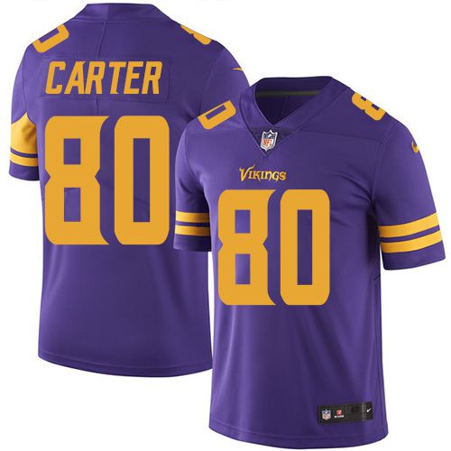 Men Minnesota Vikings 80 Cris Carter Nike Purple Rush Limited NFL Jersey